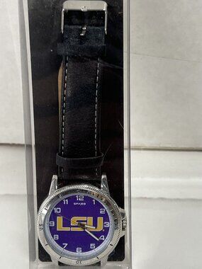 LSU Tigers Watch Classic Sports Men's Leather Band Sparo NCAA Official